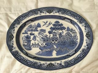 Vintage Heritage Ltd Blue Willow 18.  5 " × 14 " Oval Serving Platter Appears