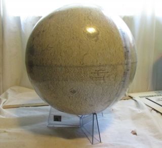 Vintage Rand Mcnally 12 In Lunar Map Globe W/stand Moon Space