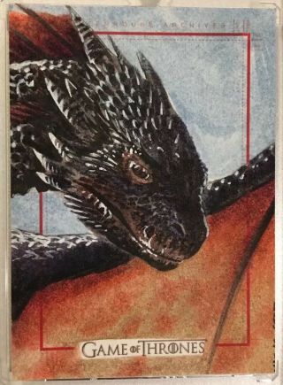 Drogon Game Of Thrones Sketch 1/1 Unique Very Very Rare One Of A Kind