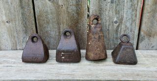 Four Vintage Cast Iron Decoy Weights 2