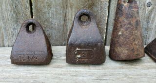 Four Vintage Cast Iron Decoy Weights 7