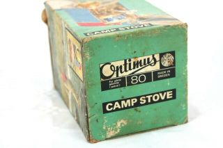 OPTIMUS No.  80 vintage CAMP STOVE with bits & instructions,  petrol,  boxed. 5