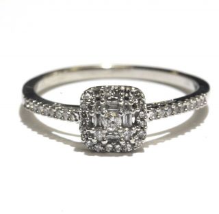 10k White Gold.  34ct Round Diamond Halo Engagement Ring 1.  9g Estate Vintage