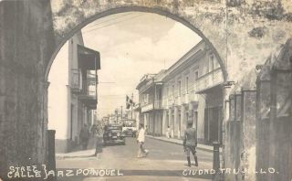 Rppc Calle Arz Nouel Ciudad Trujillo Dominican Republic C1930s Vintage Postcard