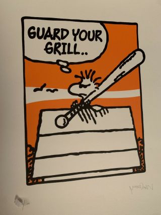 MARK DREW guard your grill PRINT poster X/100 RARE Orange 2