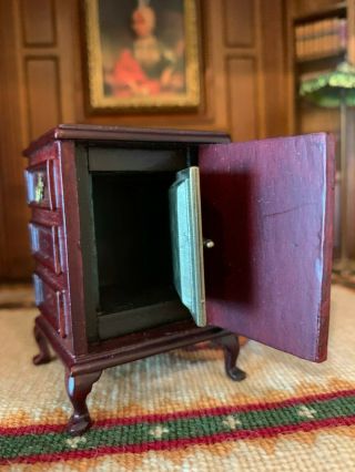 Vintage Miniature Dollhouse Artisan EARLY Bespaq RARE Wood Hidden Safe Cabinet 6