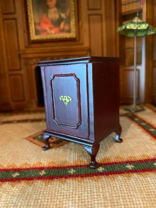 Vintage Miniature Dollhouse Artisan EARLY Bespaq RARE Wood Hidden Safe Cabinet 8