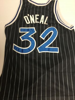 100 Authentic Shaquille O ' Neal Vintage Champion Magic Jersey Stripe Size 40 Men 8