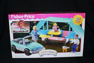 Fisher Price Loving Family Car And Camper Set With Figures Vintage 1997