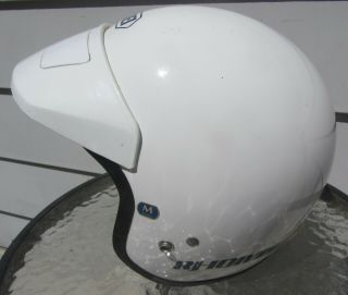 MINTY VINTAGE SHOEI RJ - 101V MOTORCYCLE HELMET SIZE MEDIUM OPEN FACE WHITE 3