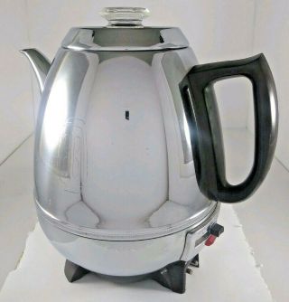 Vintage Ge General Electric 8 Cup Chrome Automatic Percolator 13p30 Great