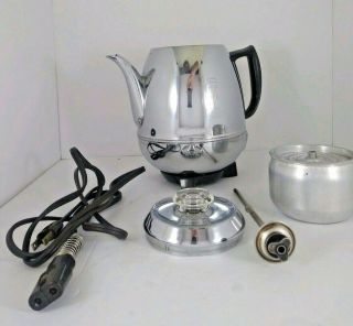 Vintage GE General Electric 8 Cup Chrome Automatic Percolator 13P30 Great 2