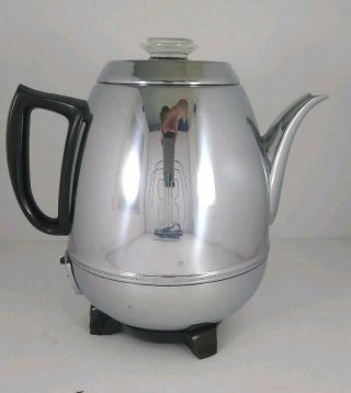 Vintage GE General Electric 8 Cup Chrome Automatic Percolator 13P30 Great 3