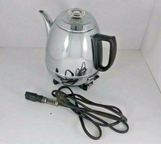 Vintage GE General Electric 8 Cup Chrome Automatic Percolator 13P30 Great 5