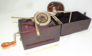 Rare Mahogany Cameraphone Small Size 78 Rpm Phonograph Gramophone Record Player