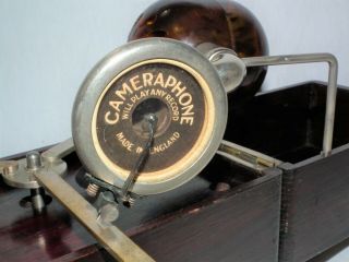 RARE MAHOGANY CAMERAPHONE SMALL SIZE 78 RPM PHONOGRAPH GRAMOPHONE RECORD PLAYER 3