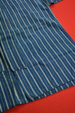 VT41/310 Vintage Japanese Kimono Cotton Antique Boro NORAGI Indigo Blue SHIMA 7
