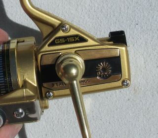 Vintage NOS Daiwa GS - 15X Gold 3 Ball Bearing Spinning Fishing Reel Bass Trout 2