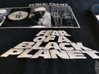 Vintage Rap T - Shirt - PUBLIC ENEMY - Fear Of A Black Planet DEF JAM M Black EX 5