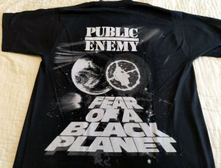 Vintage Rap T - Shirt - PUBLIC ENEMY - Fear Of A Black Planet DEF JAM M Black EX 6