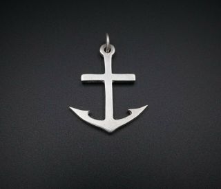 Rare James Avery Sterling Silver Mariner Cross Anchor Pendant 1.  5 