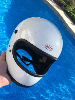 Vintage Snell 1975 Bell Star Ii Full Face Race Car Motorcycle Helmet 7 3/8 " 59cm