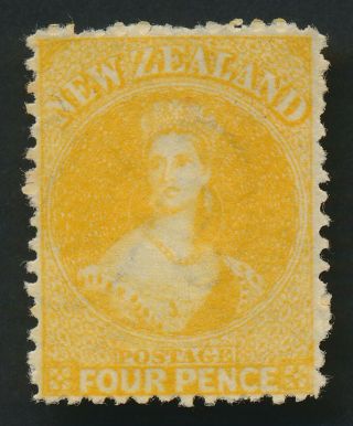 Rare Zealand Stamp 1872 Qv 4d Chalon Head,  Sg 139 Saunders Wmk,  Mng Vf