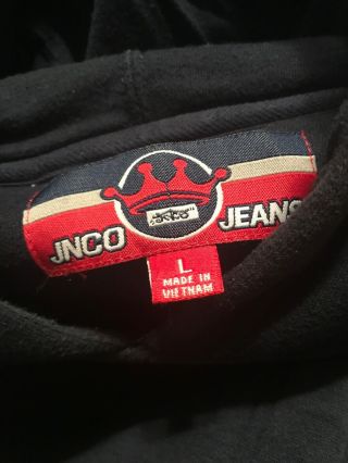 Vintage JNCO Jeans Flaming 8 Ball Dice Black Hoodie Mens Large L 3
