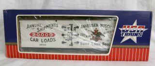 Vintage Usa Trains 1641 G Scale Anheuser Busch Reefer Car Train With