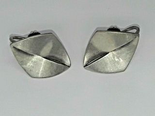 Shirley Noble Smith Sterling Mid - Century Modern Earrings 1960 