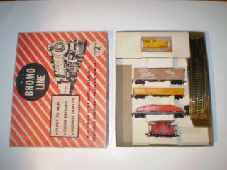 Boxed Vintage Bromo Line Ho Scale Gauge Train Set With Hustler Loco