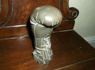 Rare Vintage Boxing Glove Trophy/paperweight A Solid,  Heavy Item,  Signed Gerard