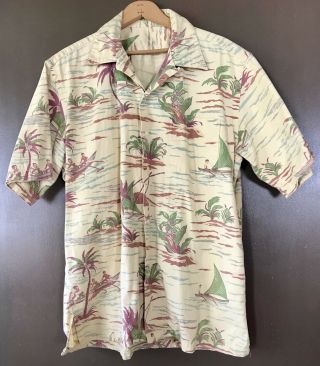 Vintage Hawaiian Cabana Set Hawaii Shirt And Trunks 1950’s