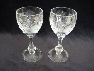 Vintage 24 Bleikristall Willi Geck Cut Crystal Stemware Wine Goblets