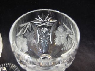 Vintage 24 Bleikristall Willi Geck Cut Crystal Stemware Wine Goblets 2