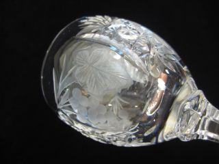 Vintage 24 Bleikristall Willi Geck Cut Crystal Stemware Wine Goblets 3