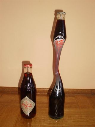 Vtg Pepsi Cola Full Glass Bottle Coca Coke Universiade Yugoslavia 1987