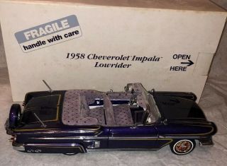 Rare Danbury 1958 Chevrolet Impala Lowrider Purple Car 1/24 Diecast