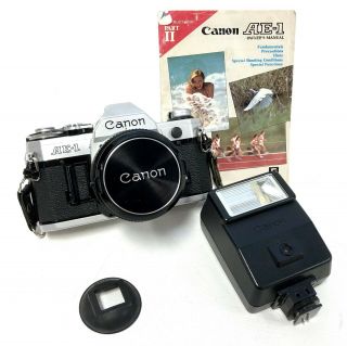 Vintage Canon Ae - 1 35mm Slr Film Camera Fd 50mm 1:1.  8 S.  C.  Lens,  Flash