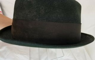 Vintage Stetson Hat Royal De Luxe Hunter Green 6 7/8 Fedora 4