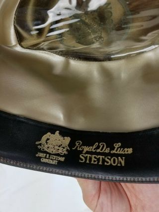 Vintage Stetson Hat Royal De Luxe Hunter Green 6 7/8 Fedora 5