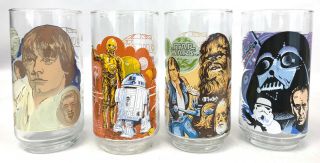 VINTAGE STAR WARS BURGER KING GLASSES - COMPLETE SET OF 12 - 1977 - 1980 - 1983 2