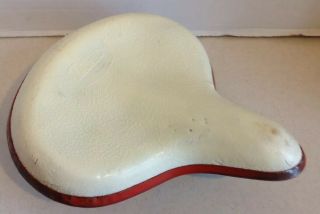 Vintage Troxel Saddle Bicycle Seat W/ Springs Or Coils White Red