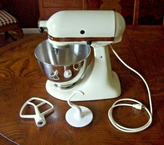 Vintage K45 Hobart Kitchenaid 10 - Speed Stand Mixer W/ Bowl & 2 Attachments Ex