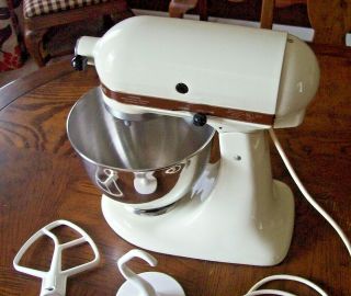 Vintage K45 HOBART KitchenAid 10 - Speed Stand Mixer w/ Bowl & 2 Attachments EX 2