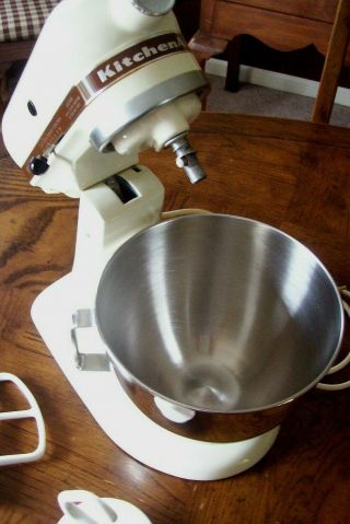 Vintage K45 HOBART KitchenAid 10 - Speed Stand Mixer w/ Bowl & 2 Attachments EX 6