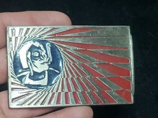 Very Rare Vintage Cigarette Zig Zag Belt Buckle Piece