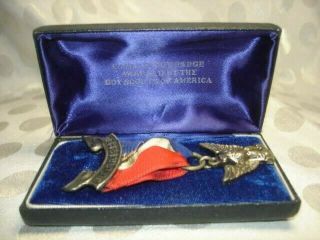 Vintage Robbins Sterling Silver Eagle Scout Badge Medal In Case
