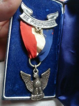 Vintage Robbins Sterling Silver Eagle Scout Badge Medal in Case 4