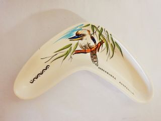 Vintage Retro Diana Pottery Kookaburra Australia Boomerang Dish Bowl Plate